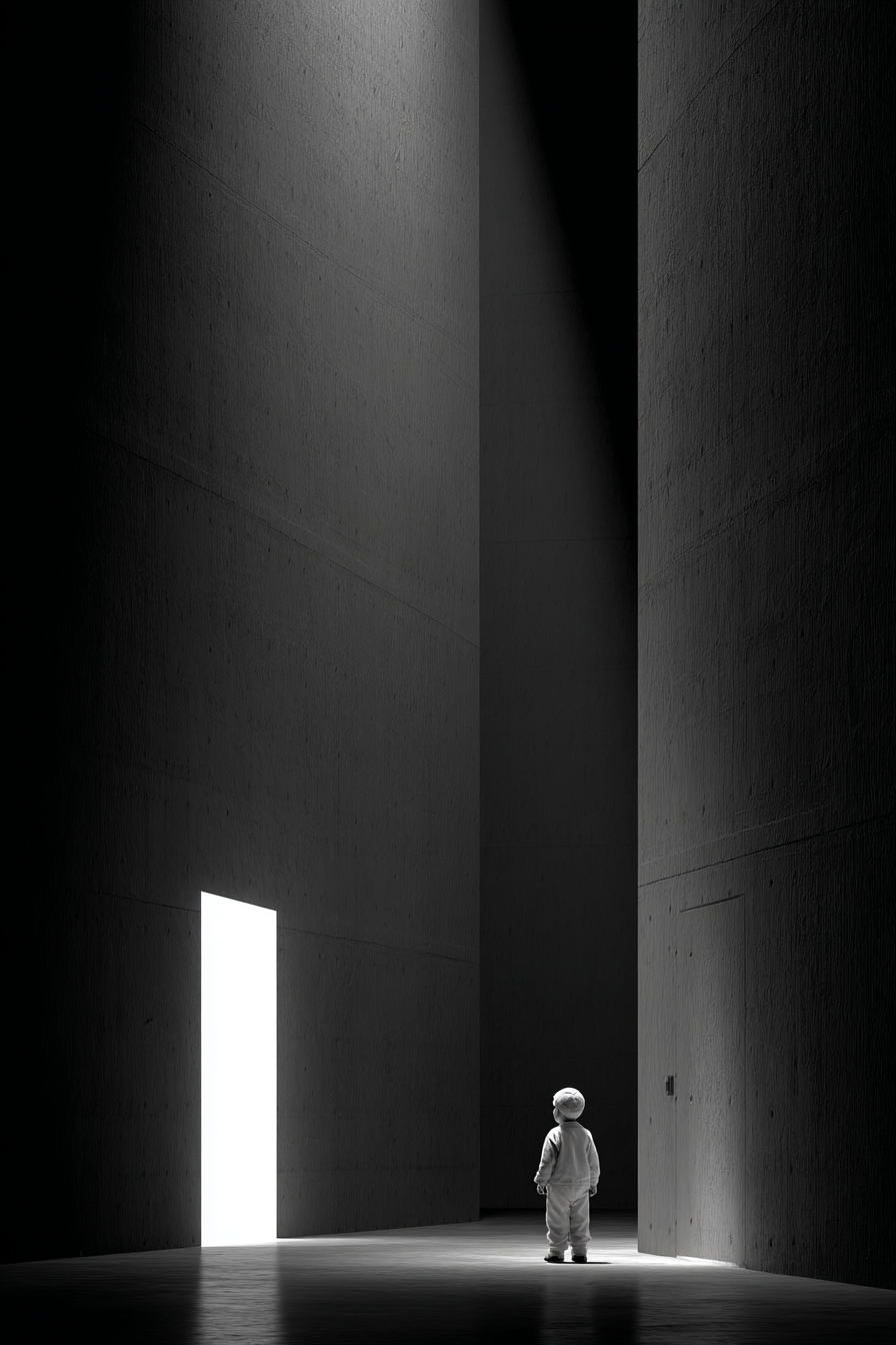 Einsame Figur Vorheller Tuer | Fotografie | Kunstgattungen