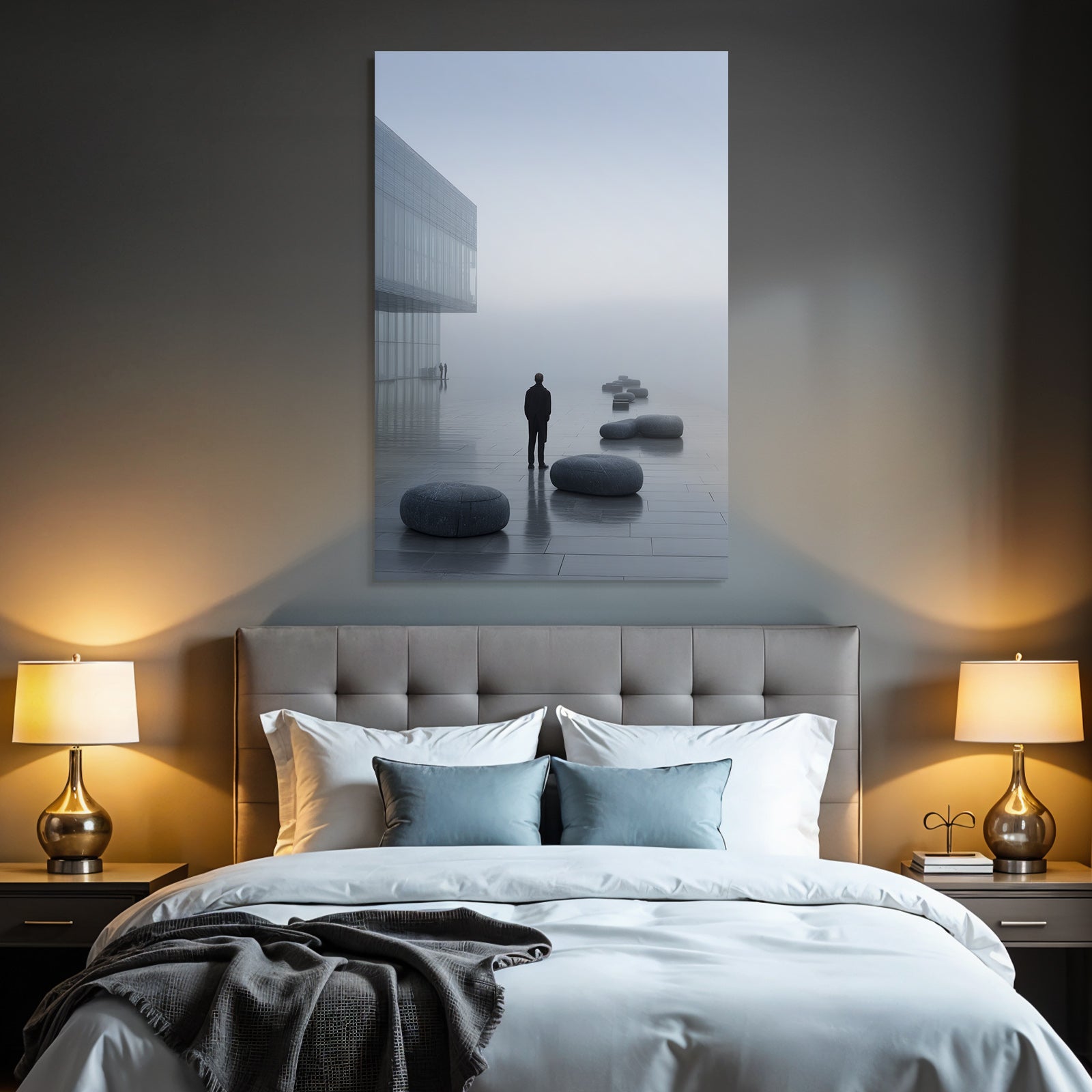 Foggy Scene Moderne Architektur Minimalistisch