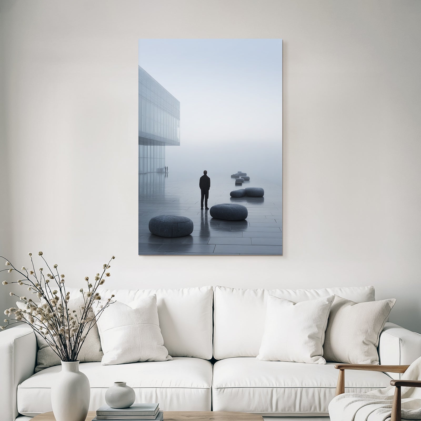 Foggy Scene Moderne Architektur Minimalistisch