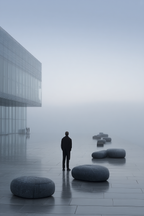 Foggy Scene Moderne Architektur Minimalistisch | Fotografie | Kunstgattungen