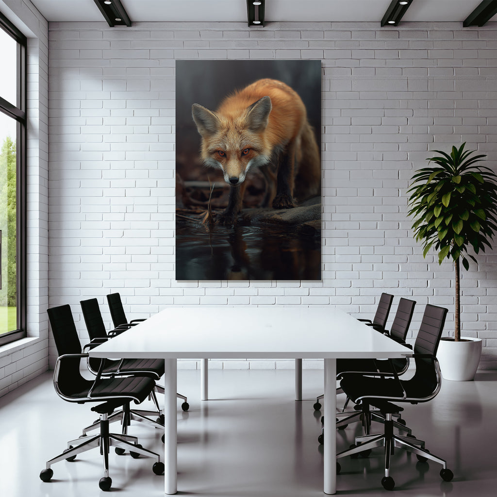 Fuchs Gesicht Koerper Wasser Nahe