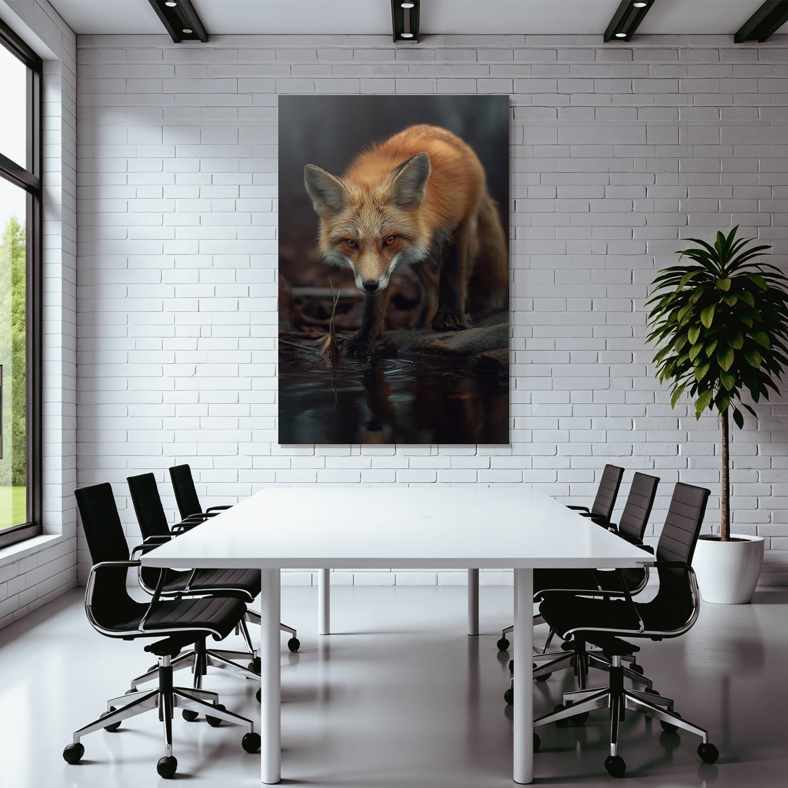 Fuchs Gesicht Koerper Wasser Nahe