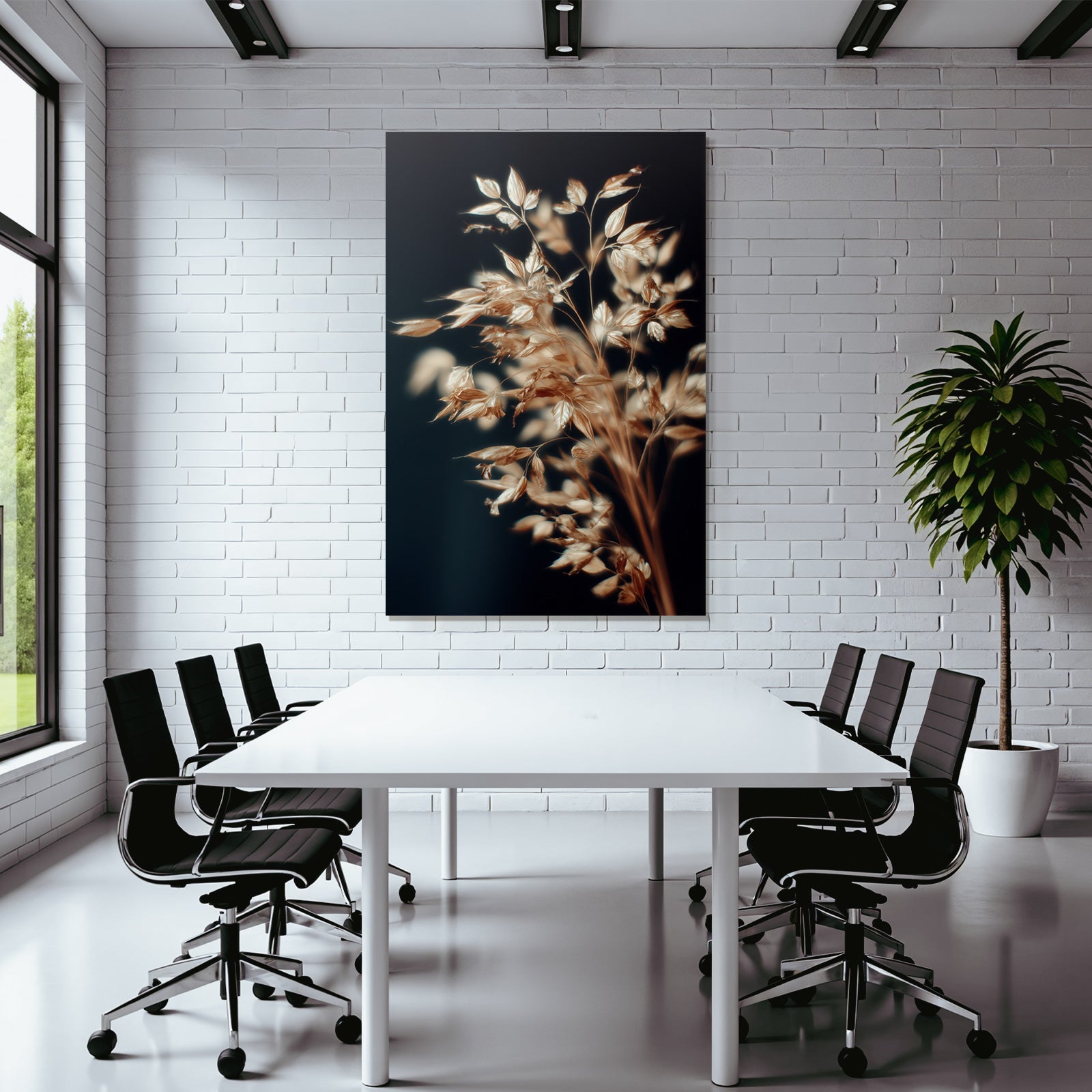 Goldene Grass Auf Dunkelblau Hochformat