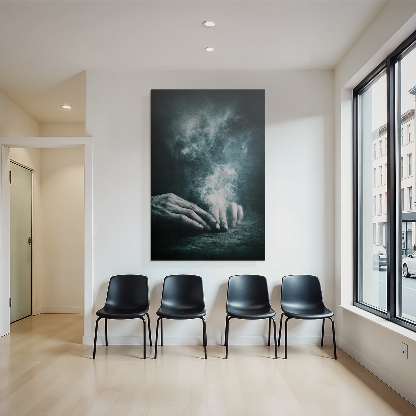 Haende In Rauch Dramatische Atmosphaere Transformation
