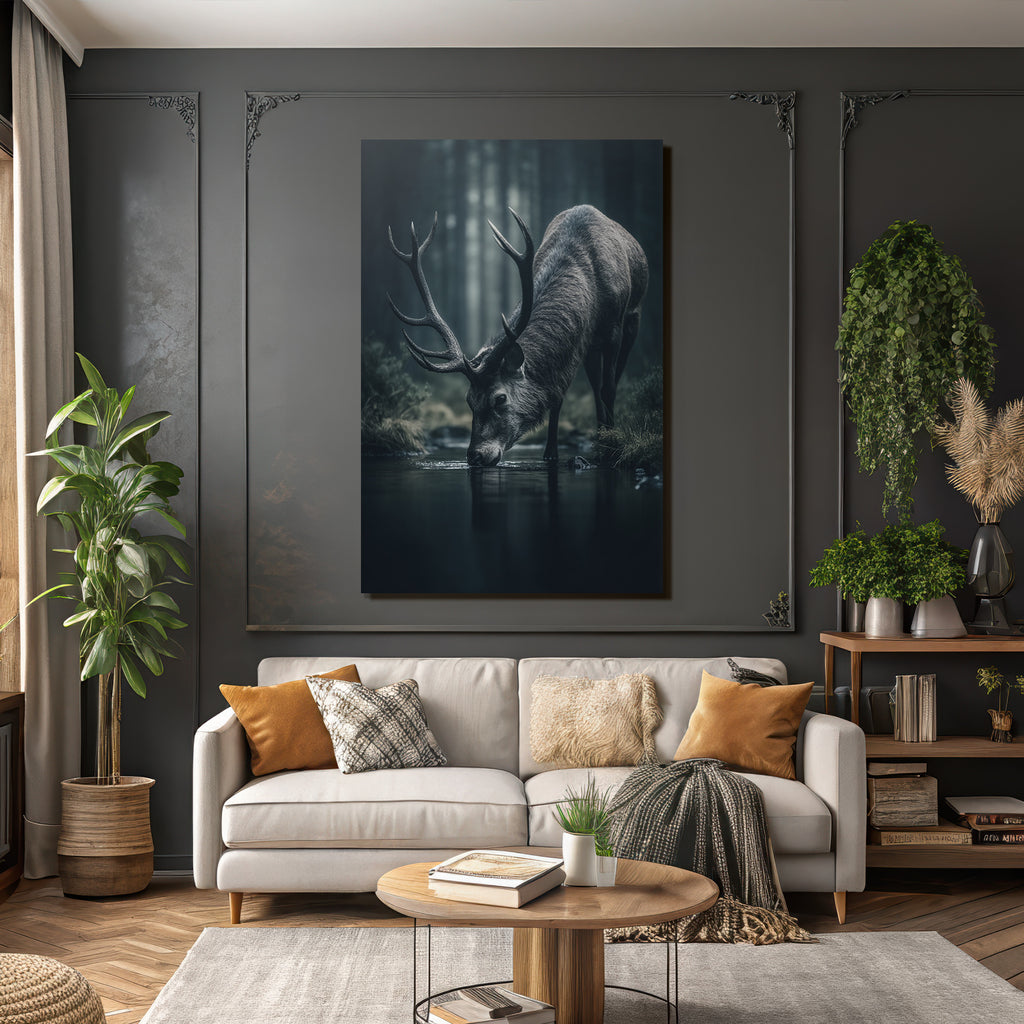Landscape Reh Trinke Wasser Wald