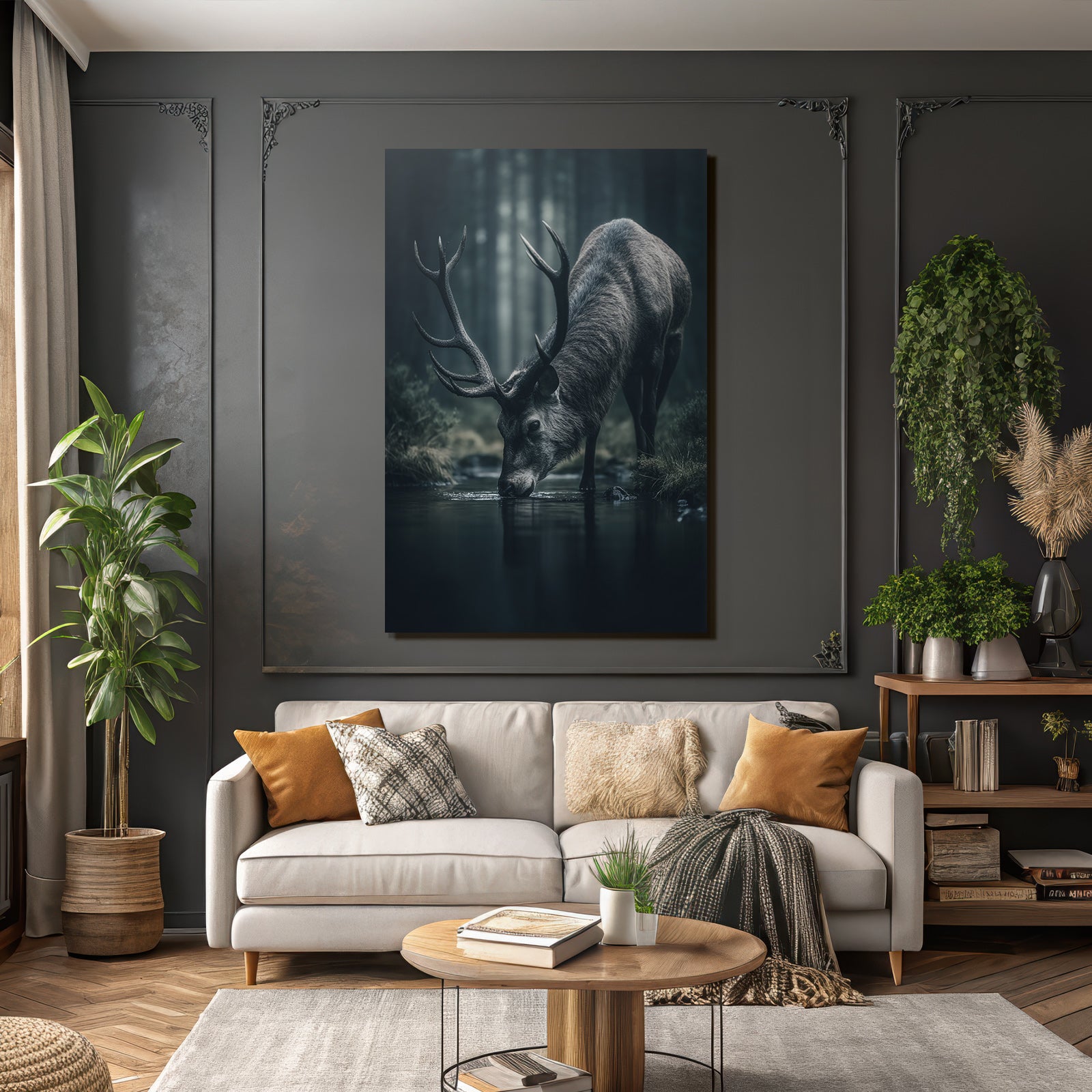 Landscape Reh Trinke Wasser Wald