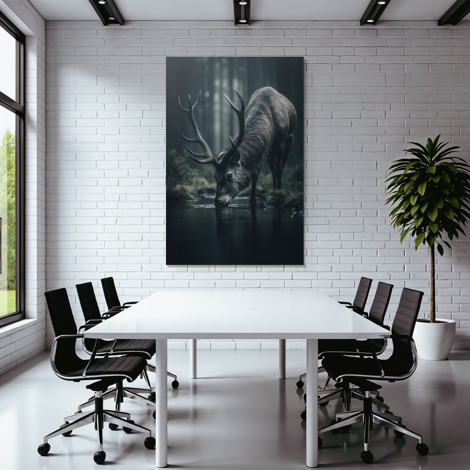 Landscape Reh Trinke Wasser Wald