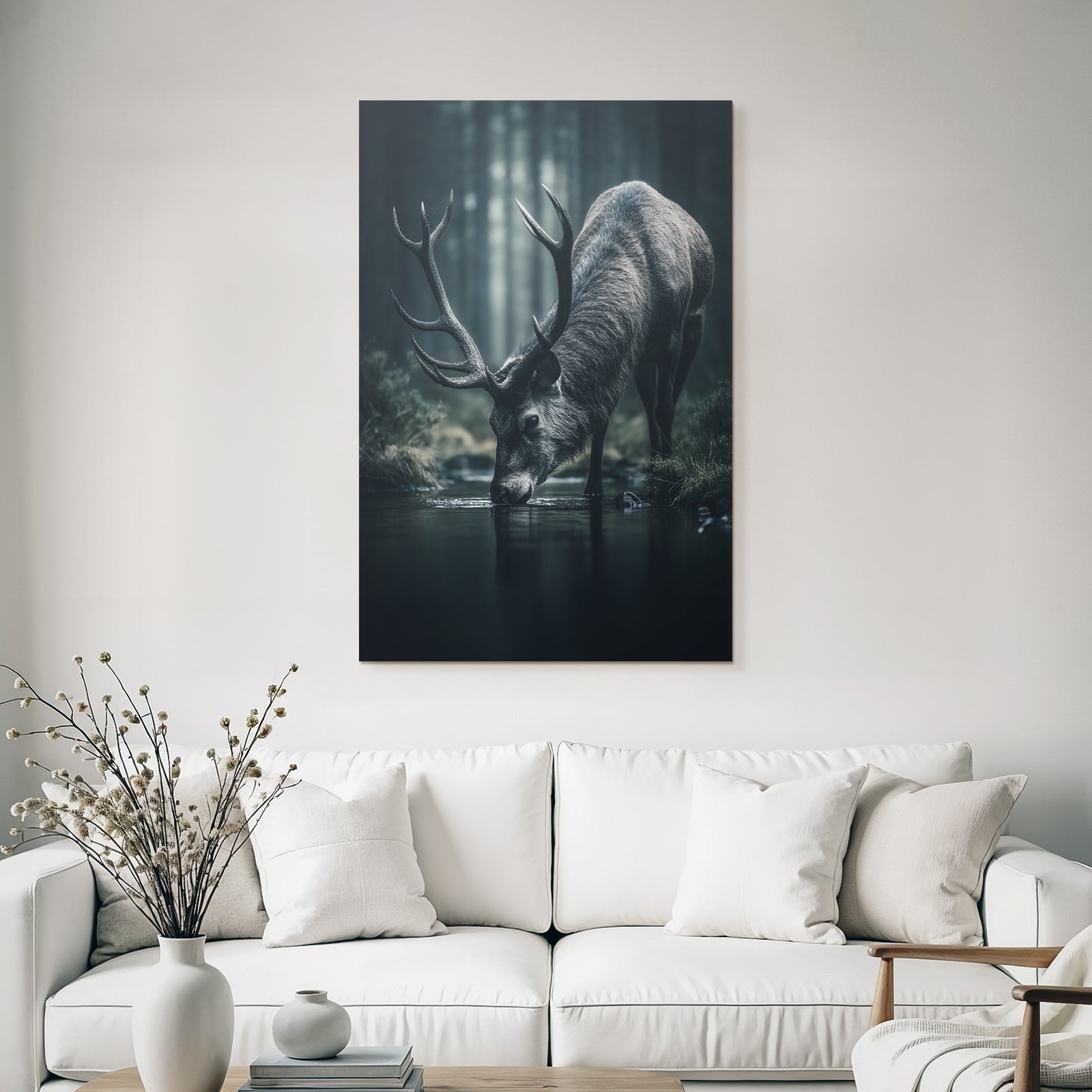 Landscape Reh Trinke Wasser Wald