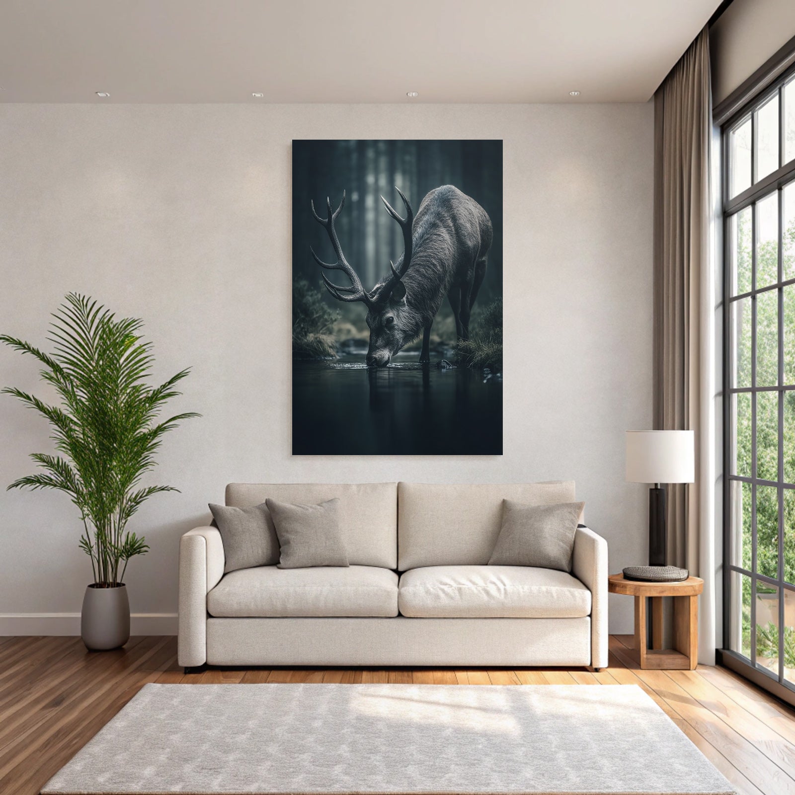 Landscape Reh Trinke Wasser Wald