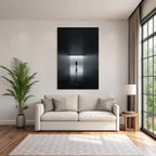 Minimalistische Korridor Mit Silhouette Und Dramatischer Atmosphaere