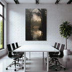 Ruhige Landschaft Pferde Wasser Morgen