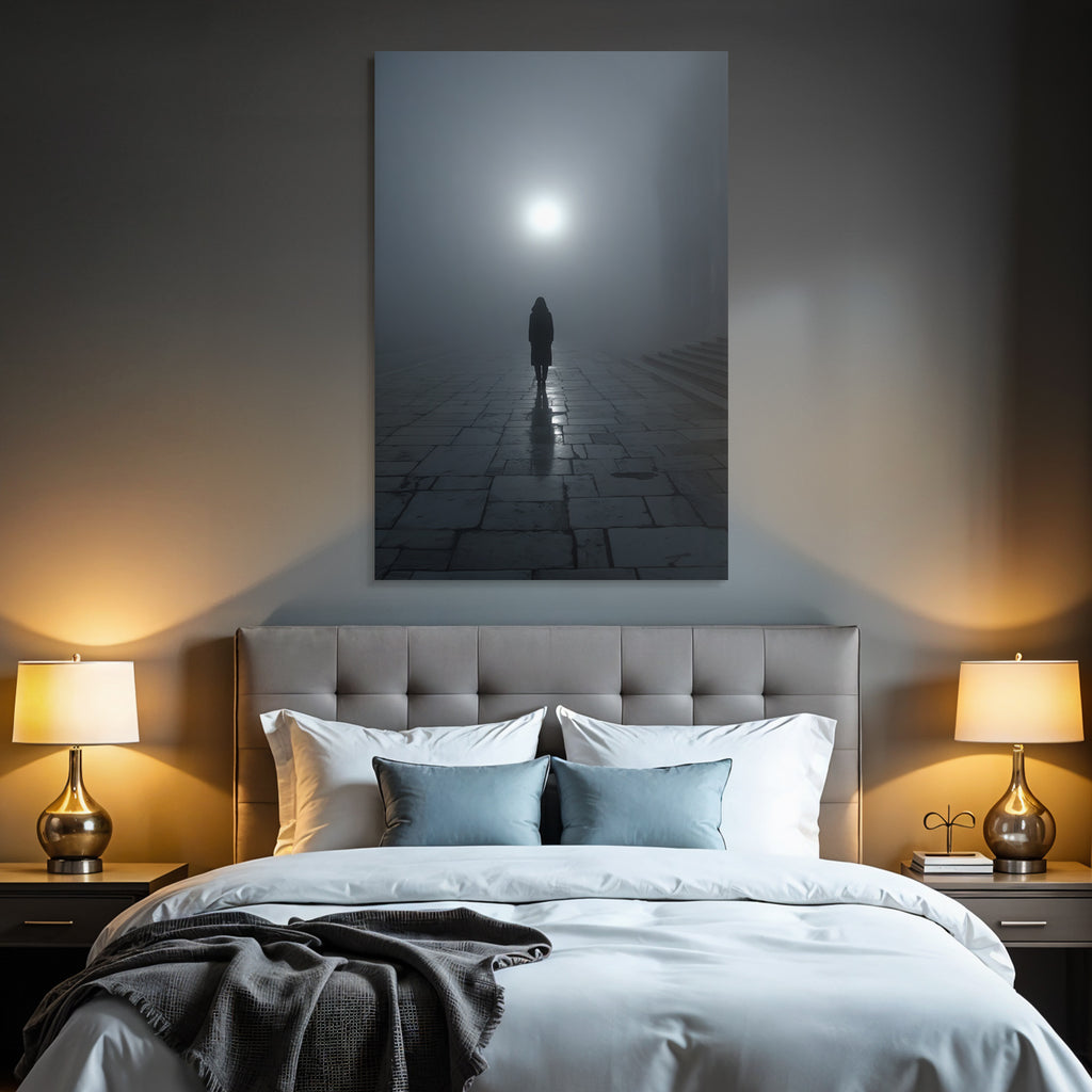 Schattenfigur In Nebliger Atmosphaere