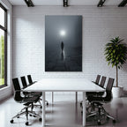 Schattenfigur In Nebliger Atmosphaere