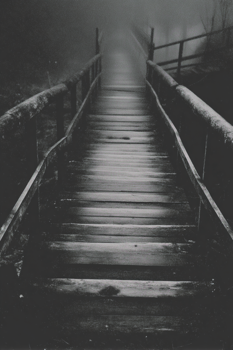 Schmaler Weg Oder Bruecke Holzplanken Im Nebel | Fotografie | Kunstgattungen