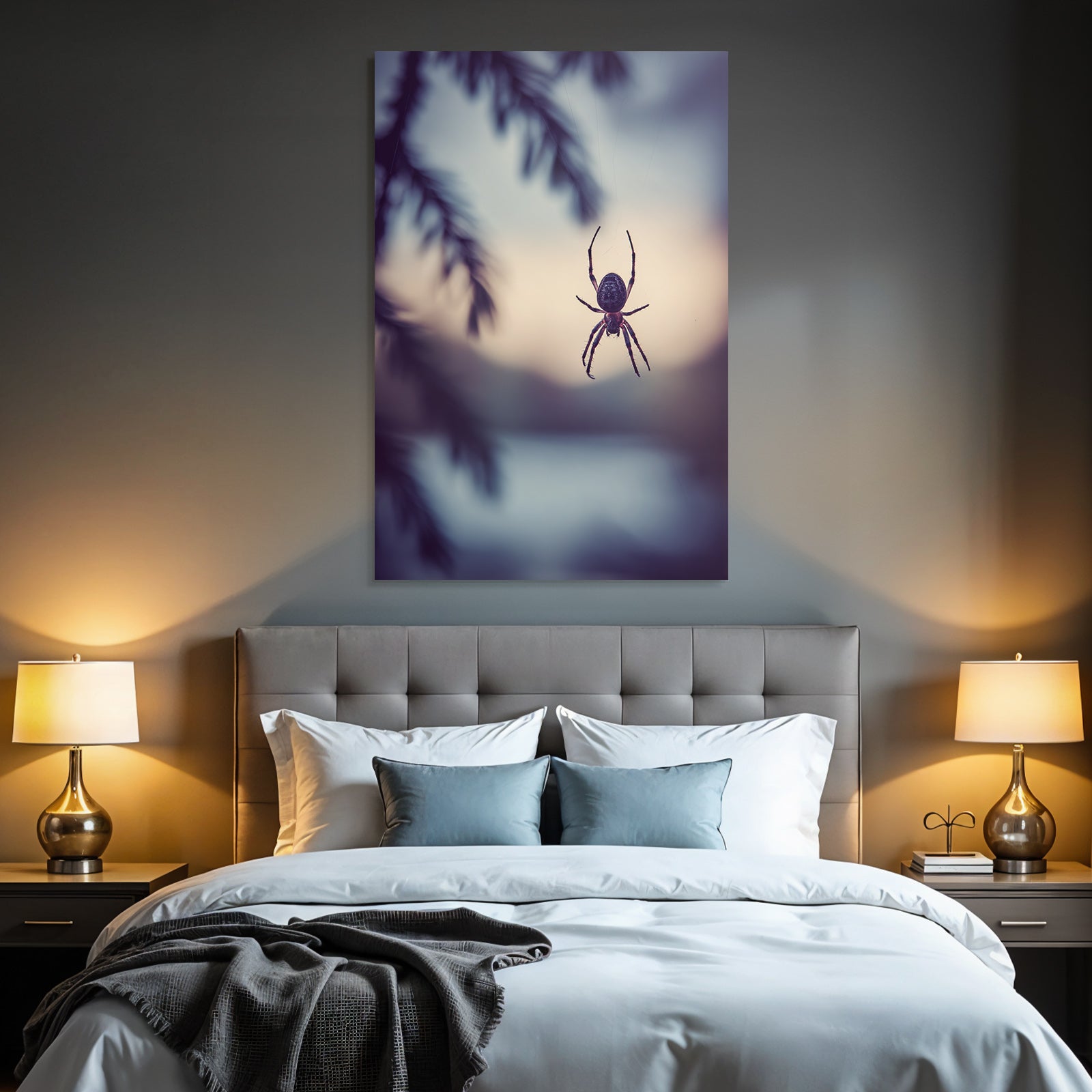 Spider Im Welt Warne Bild Unscharf Hintergrund