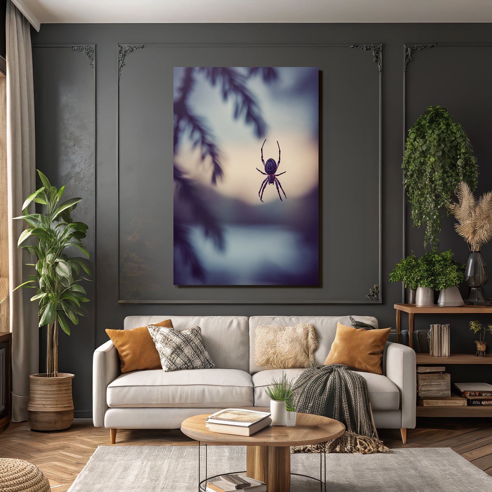 Spider Im Welt Warne Bild Unscharf Hintergrund