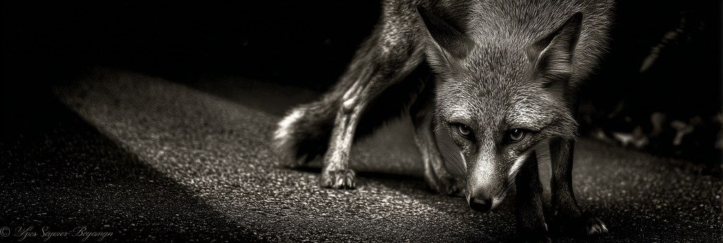 Fuchs Stilisiert Schwarz Weiß | Fotografie | Kunstgattungen