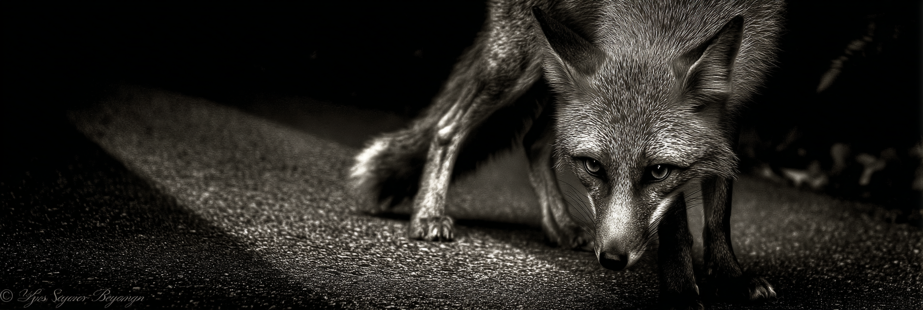 Fuchs Stilisiert Schwarz Weiß | Fotografie | Kunstgattungen