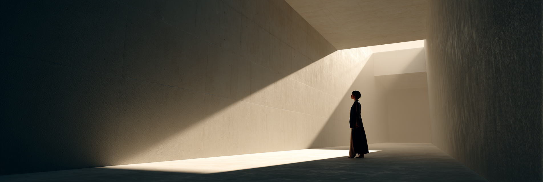 Minimalistische Architektur Korridor Licht Schatten Figur | Fotografie | Kunstgattungen