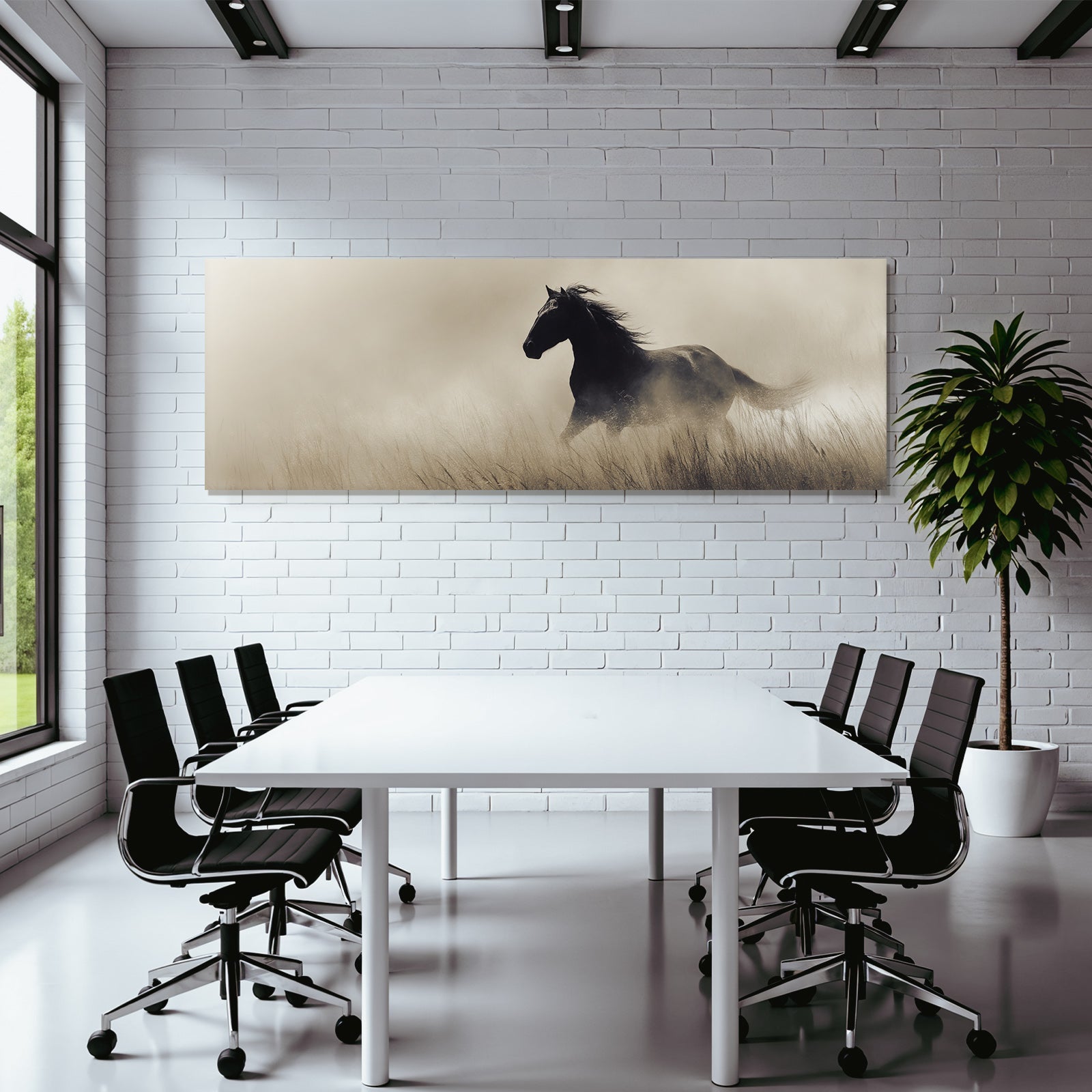 Pferd Im Nebel Bewegungs