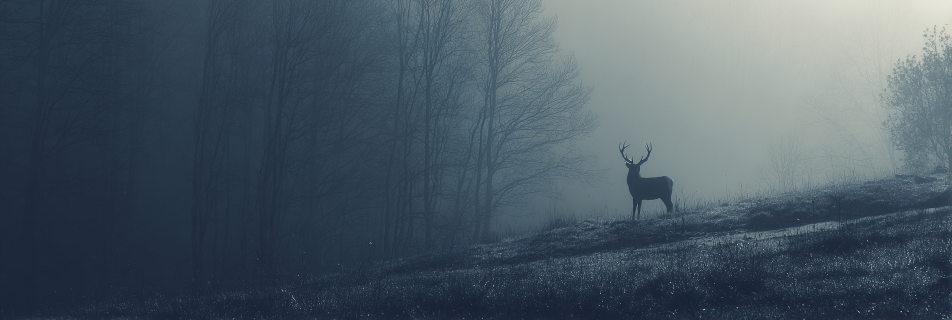 Reh Silhoutte Nebel Perfekte Landschaft | Fotografie | Kunstgattungen