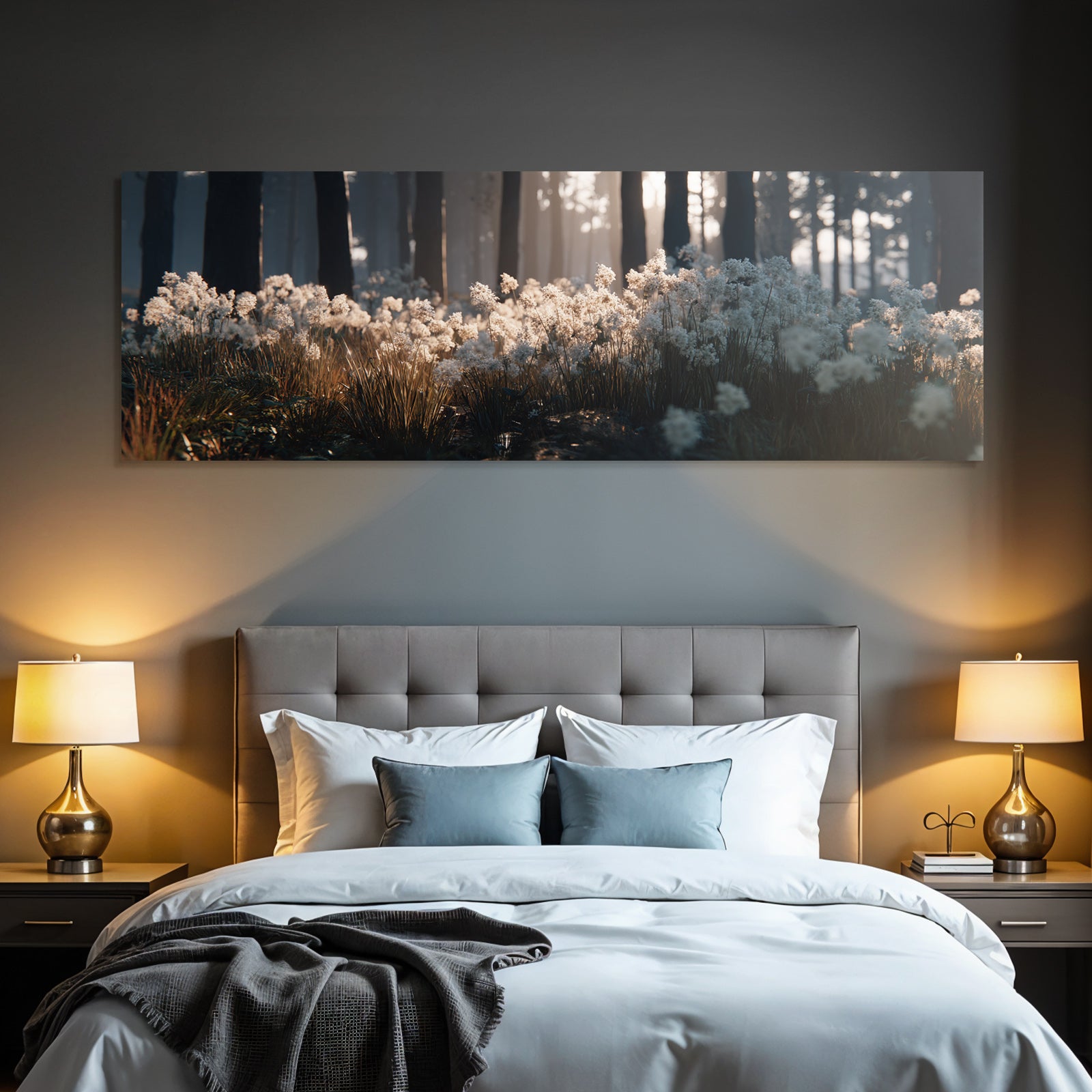 Ruhiger Wald Mit Blumen