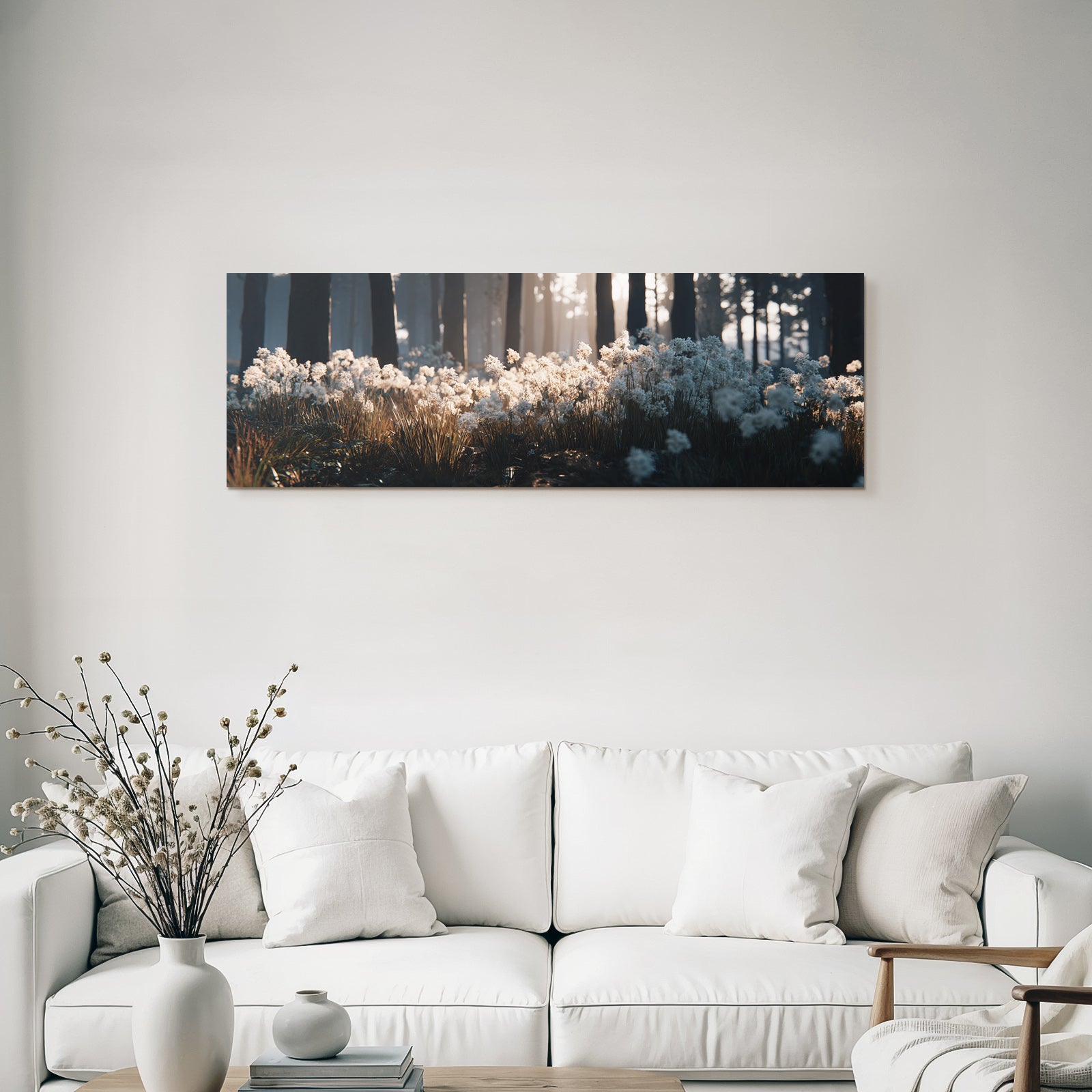 Ruhiger Wald Mit Blumen