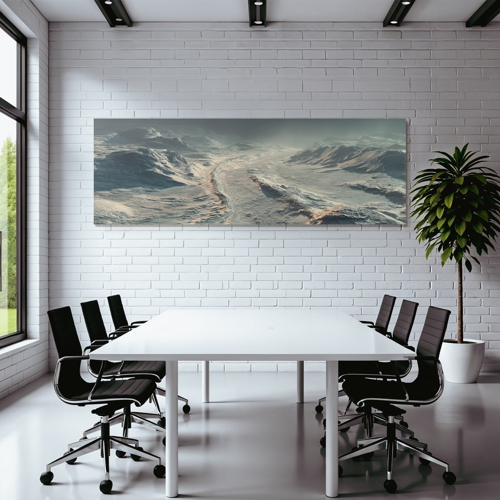 Winter Landschaft Schneehügel Und Pfad