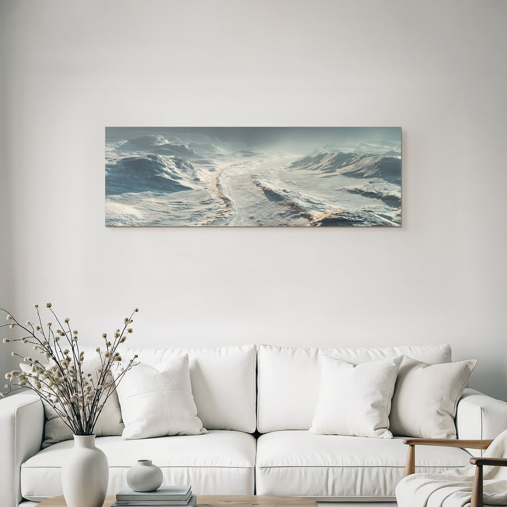 Winter Landschaft Schneehügel Und Pfad