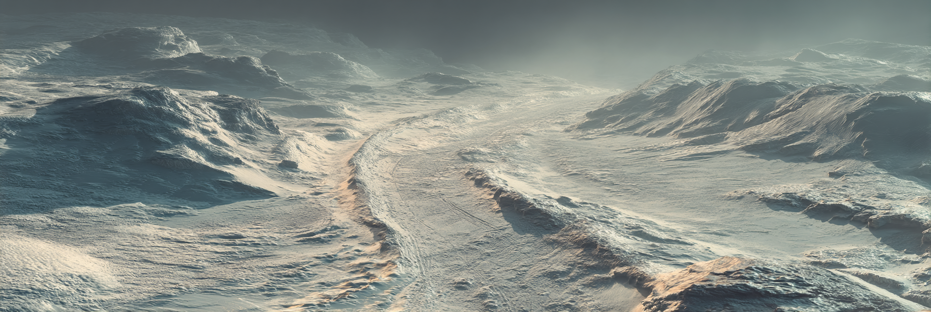 Winter Landschaft Schneehügel Und Pfad | Fotografie | Kunstgattungen