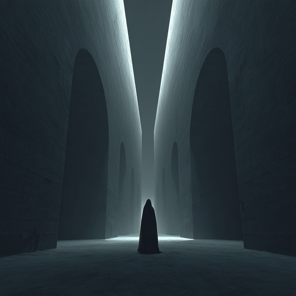 Dunkle Architektur Einzelne Figur In Rosenlicht | Fotografie | Kunstgattungen