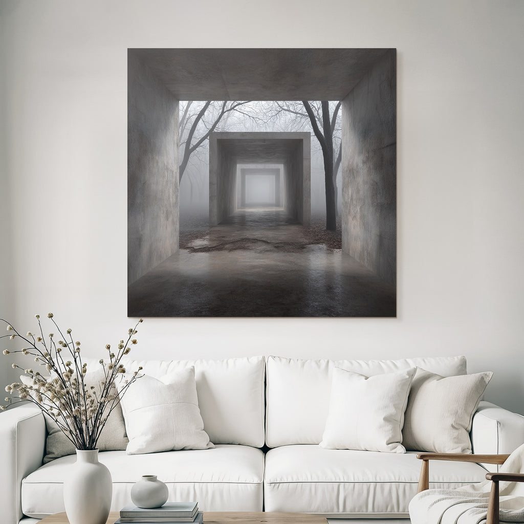 Eerie Tunnels In Foggy Wooded Environment