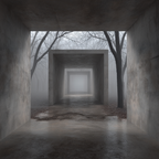 Eerie Tunnels In Foggy Wooded Environment | Fotografie | Kunstgattungen