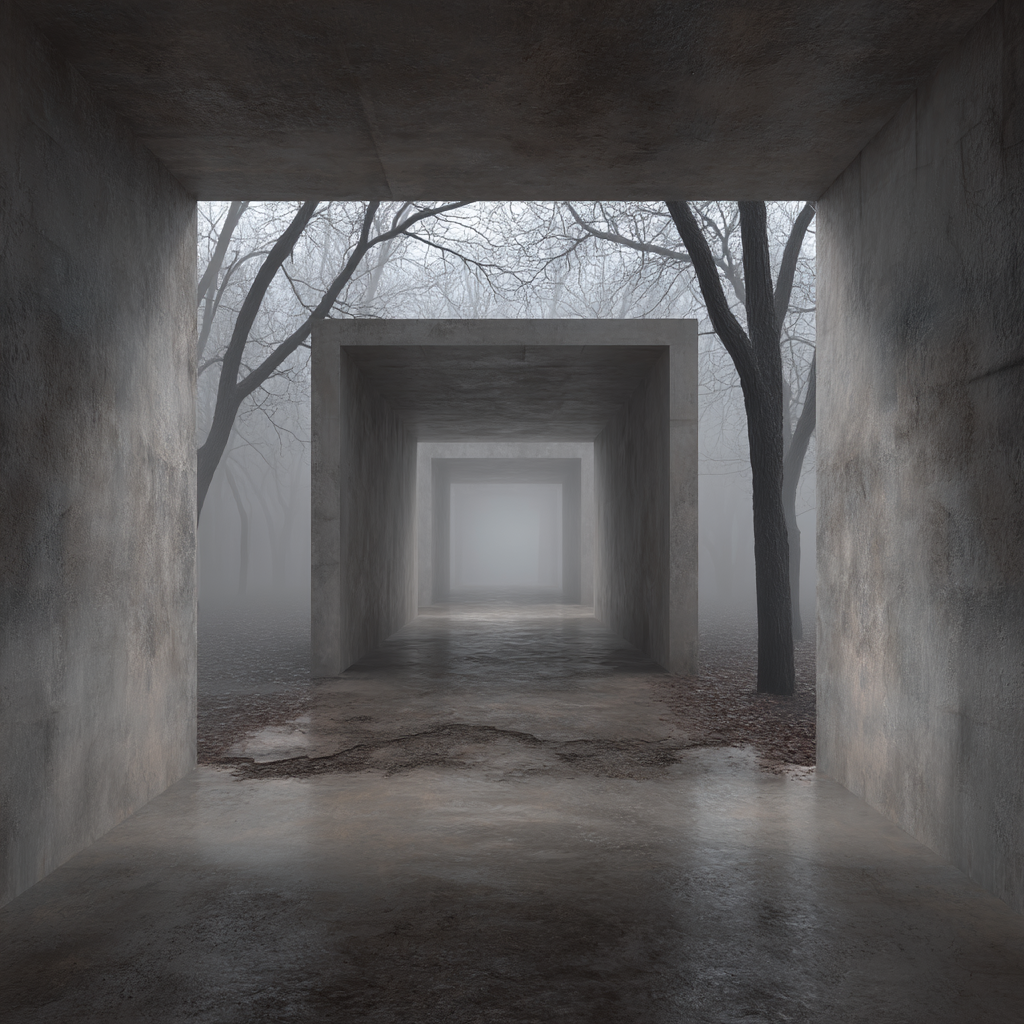 Eerie Tunnels In Foggy Wooded Environment | Fotografie | Kunstgattungen