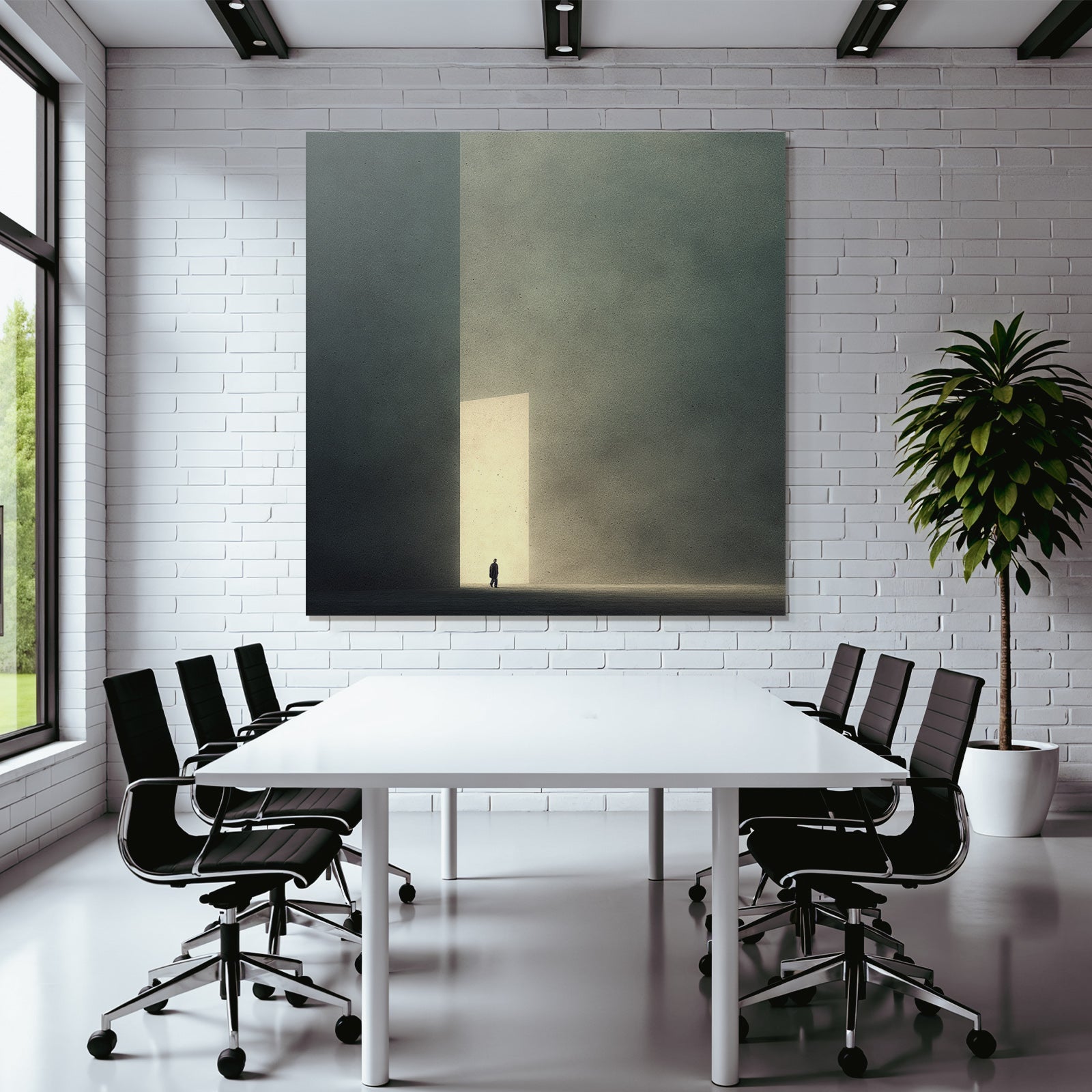 Einsame Figur Vor Licht