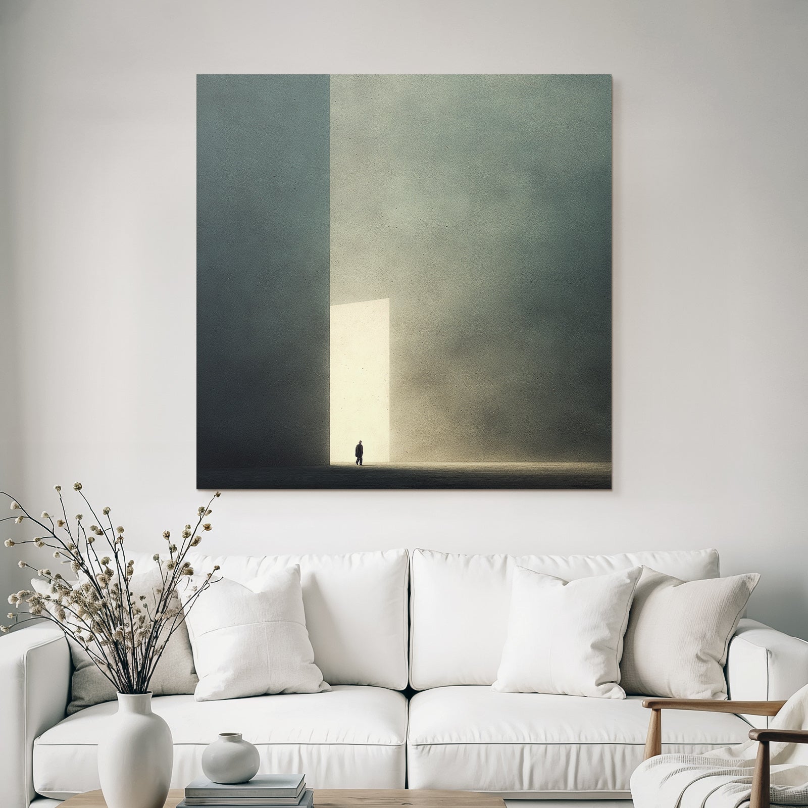 Einsame Figur Vor Licht