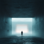 Einsame Figur Im Nebel Artige Minimalistische Umgebung | Fotografie | Kunstgattungen