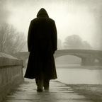 Geheimnisvoller Wanderer Im Nebel Brücke | Fotografie | Kunstgattungen