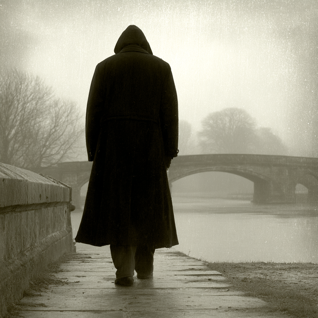 Geheimnisvoller Wanderer Im Nebel Brücke | Fotografie | Kunstgattungen