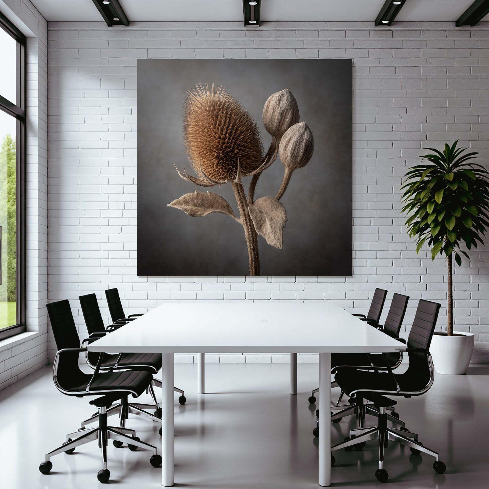 Getrocknete Pflanze Blütenstand Stacheliger Texture Mit Knospen
