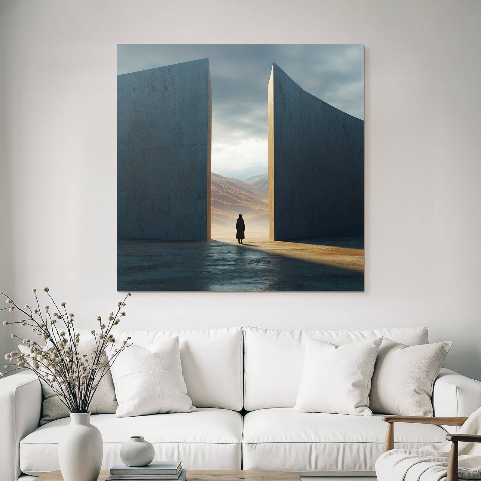 Landschaft Mit Bergen Und Wolken