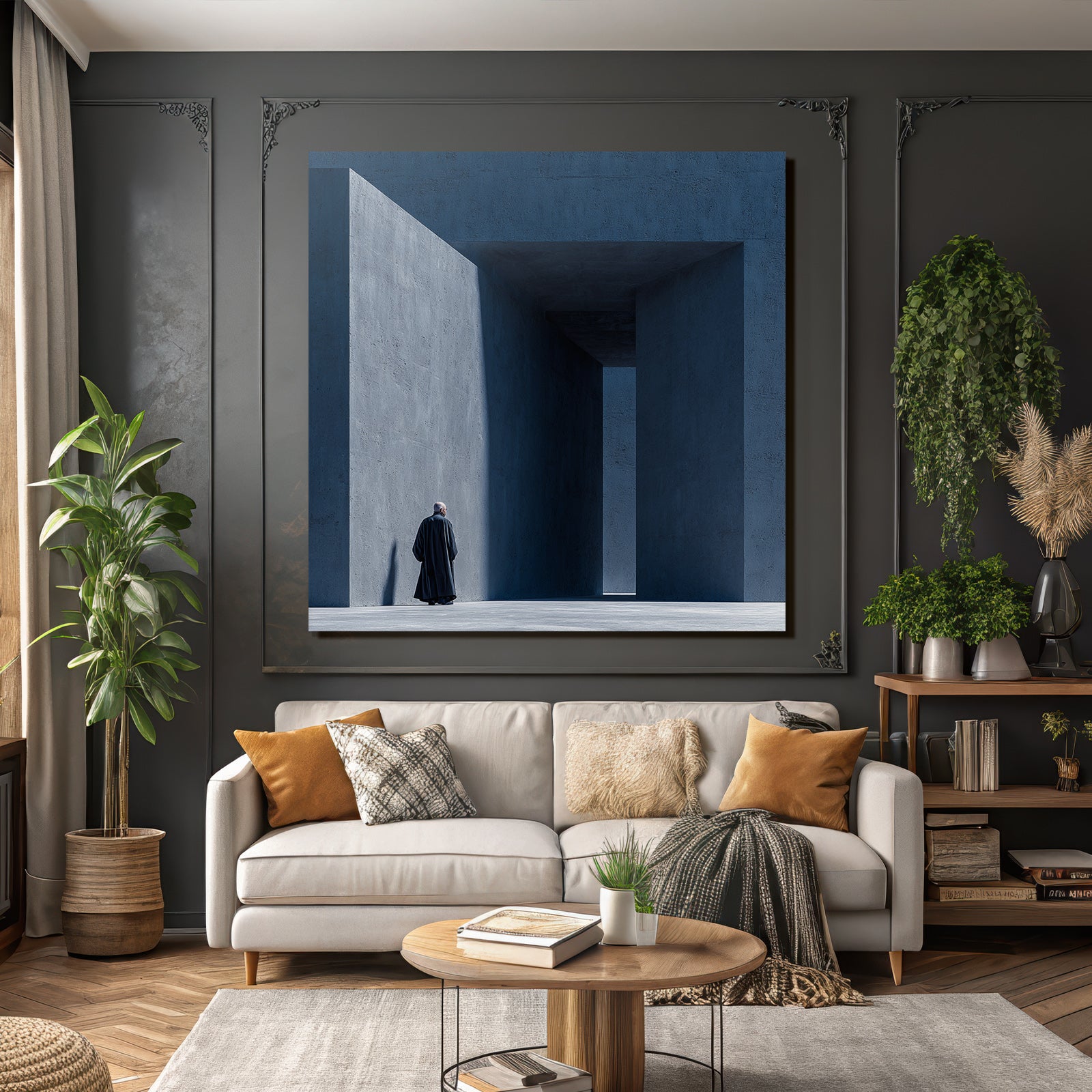 Minimalistische Architektur Gestalt Im Concrete Wand