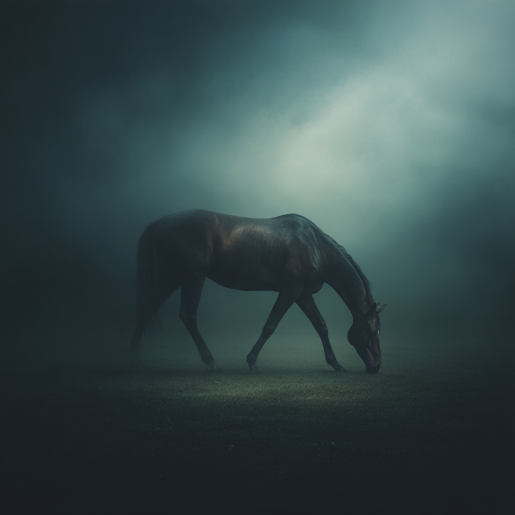 Pferd Weide Im Nebel | Fotografie | Kunstgattungen