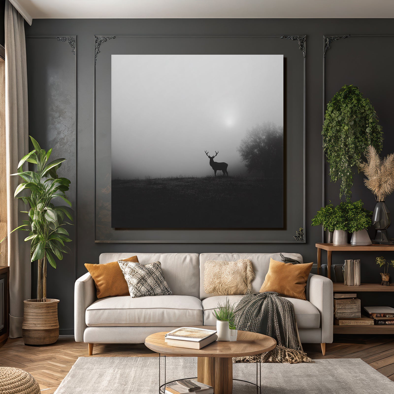Reh Nebel Landschaft