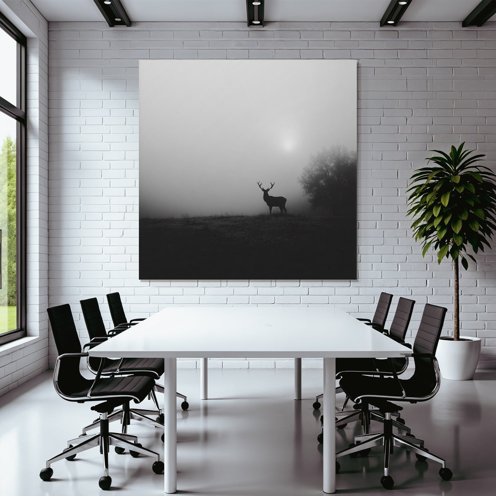 Reh Nebel Landschaft