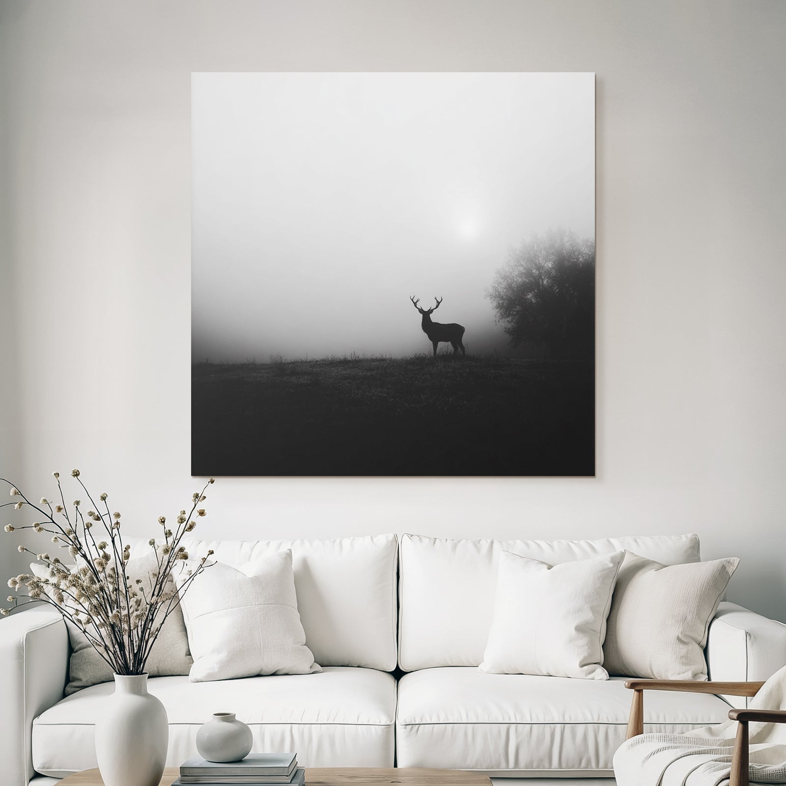 Reh Nebel Landschaft