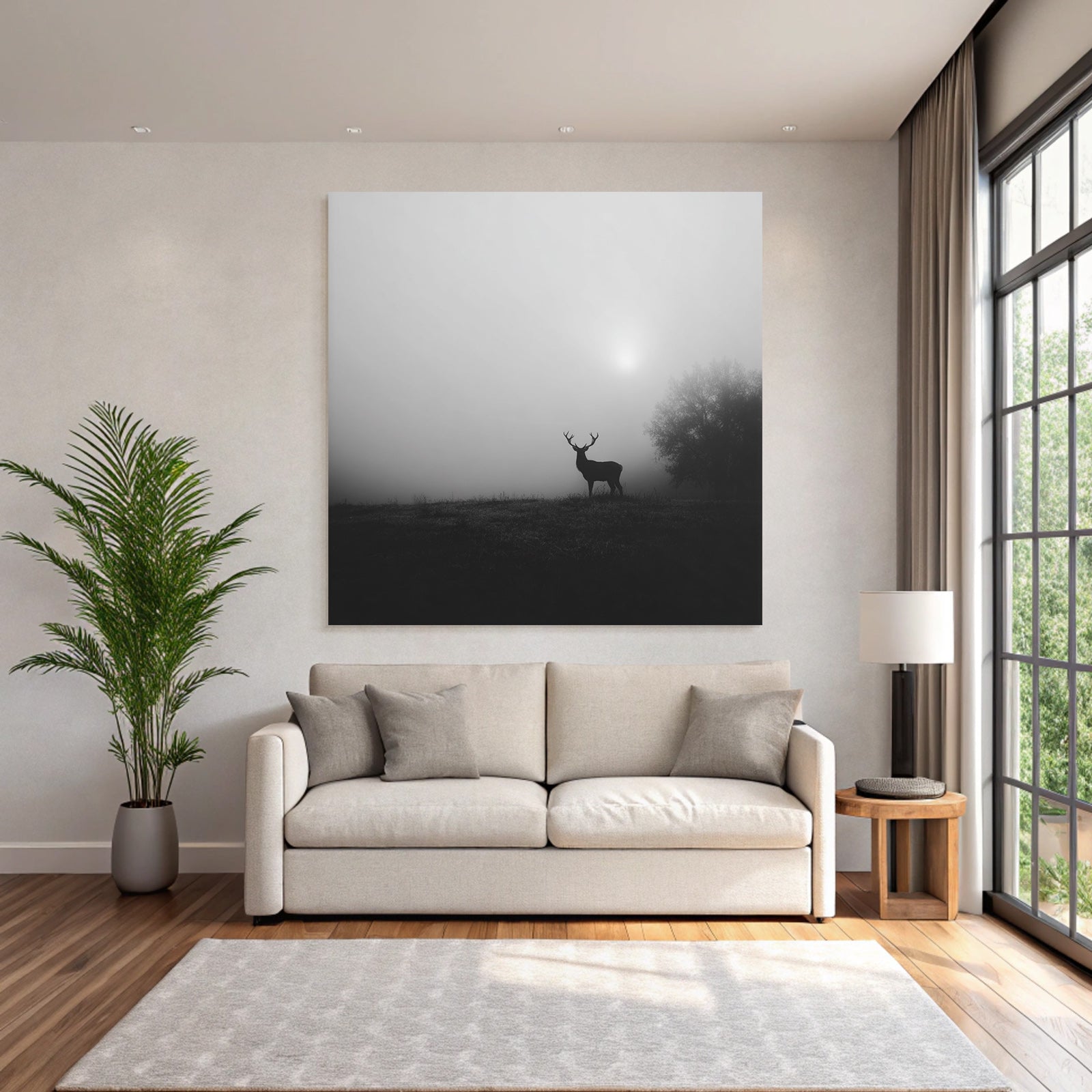 Reh Nebel Landschaft