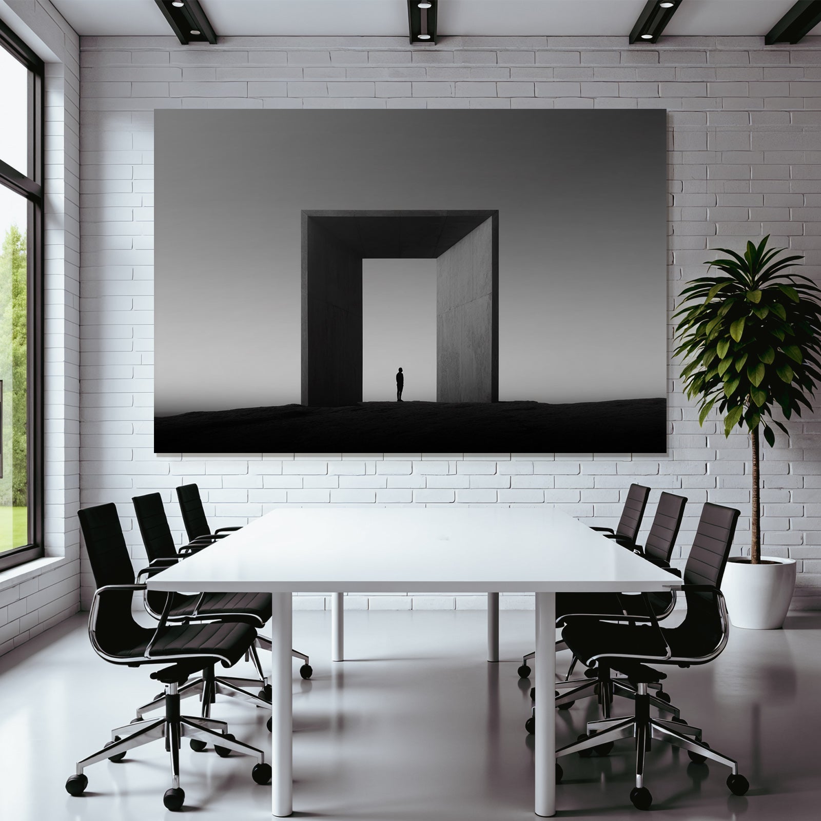 Minimalistische Struktur Mensch Im Portal