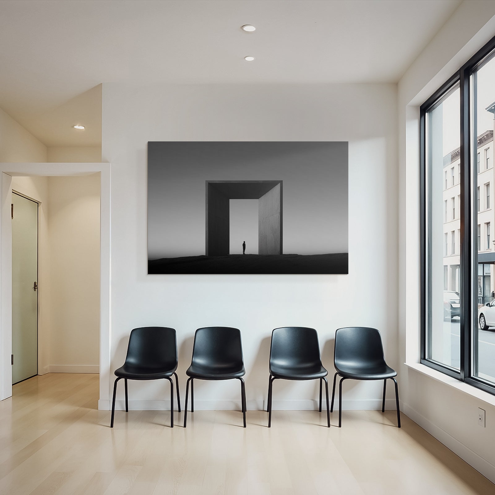 Minimalistische Struktur Mensch Im Portal
