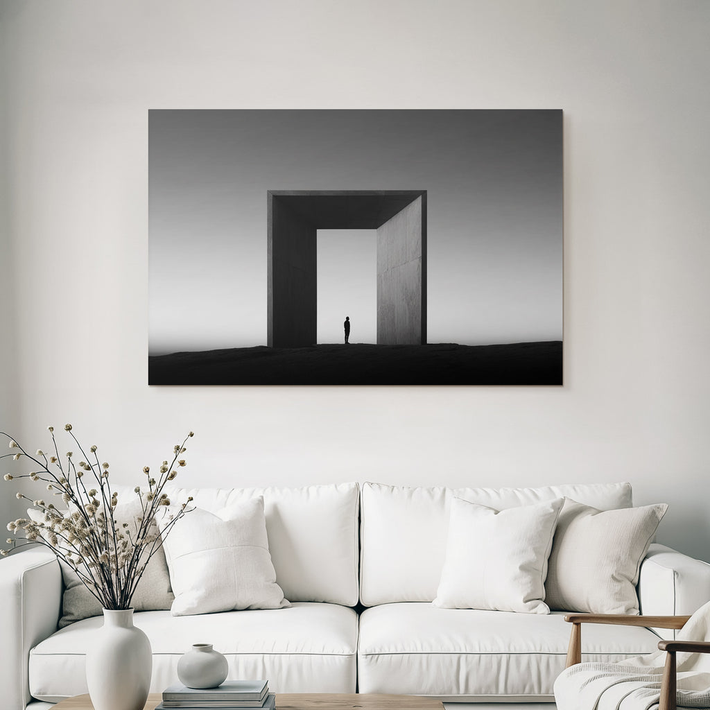 Minimalistische Struktur Mensch Im Portal